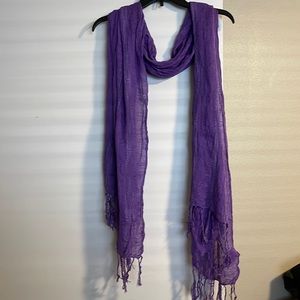 H&M fashion purple scarf with fringe.